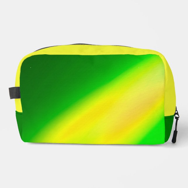 Green Yellow ombre moonlight Double Stripe  Dopp Kit (Front)