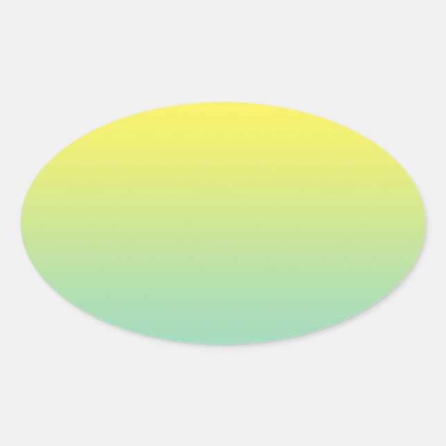 Green & Yellow Ombre Oval Sticker (Front)