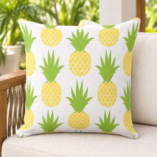 Green Yellow Pineapple Pattern Tropical Cushion