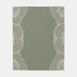 green yellow pink blue Concentric Hearts Rainbow Fleece Blanket