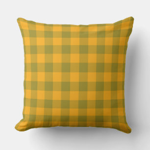 Green Yellow Plaid Chequered Pattern Cushion