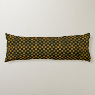 Green Yellow Plaid Chequered Weave Pattern Body Cushion
