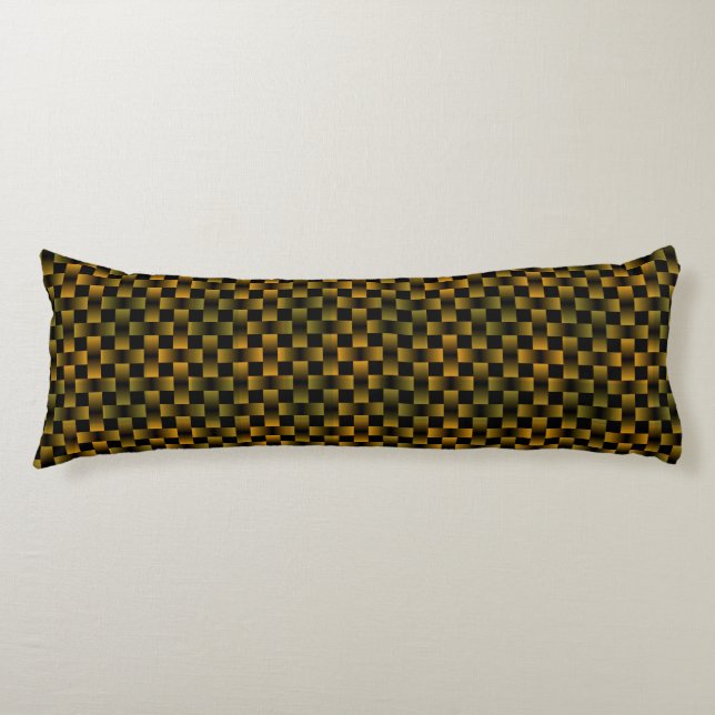 Green Yellow Plaid Chequered Weave Pattern Body Cushion (Front)
