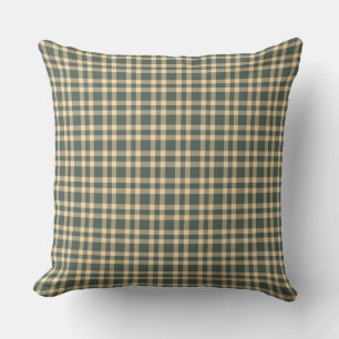 Green Yellow Plaid Pattern Cushion