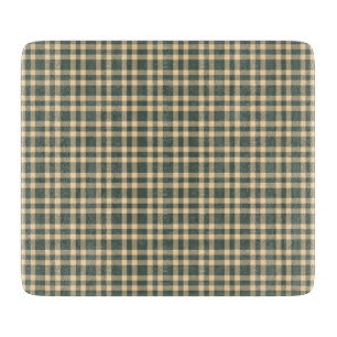 Green Yellow Plaid Pattern Cutting Board