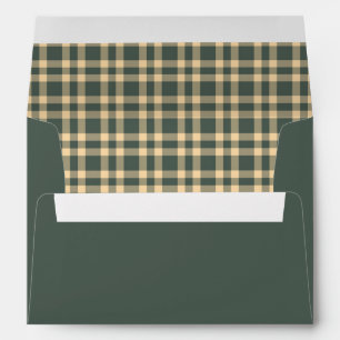 Green Yellow Plaid Pattern Envelope