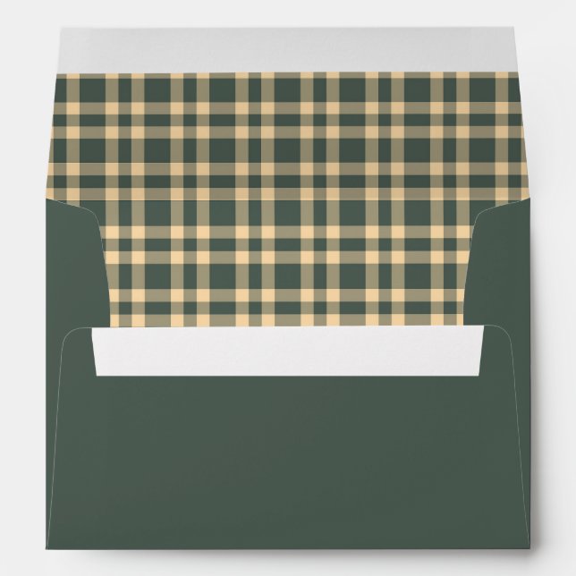 Green Yellow Plaid Pattern Envelope (Back (Bottom))