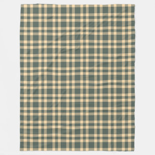 Green Yellow Plaid Pattern Fleece Blanket