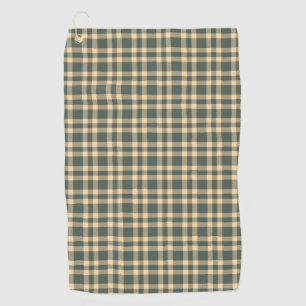 Green Yellow Plaid Pattern Golf Towel