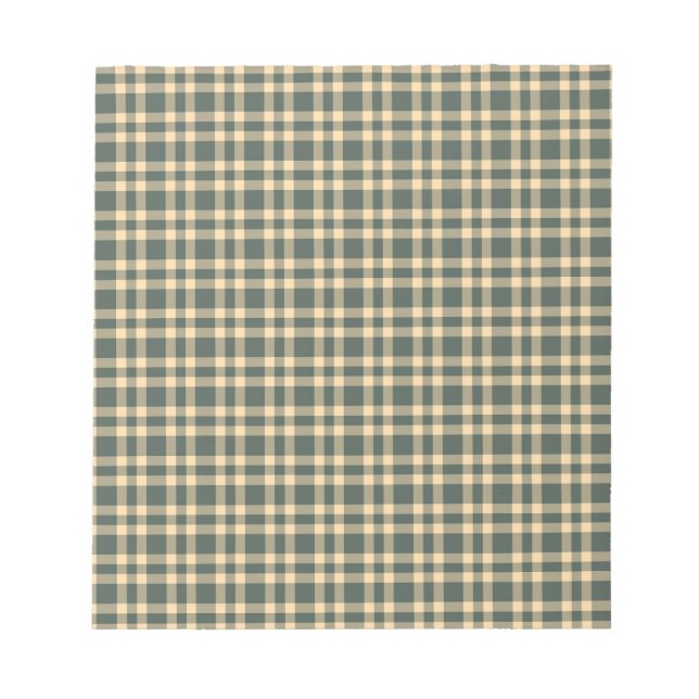 Green Yellow Plaid Pattern Notepad (Front)