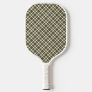 Green Yellow Plaid Pattern Pickleball Paddle