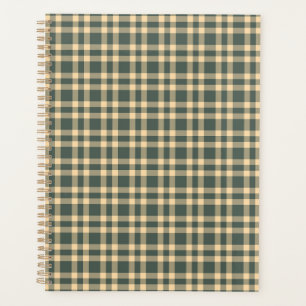 Green Yellow Plaid Pattern Planner