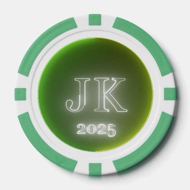 Green Yellow Poker Chip JK 2025 (Front)