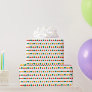 Green Yellow Red Circles Wrapping Paper