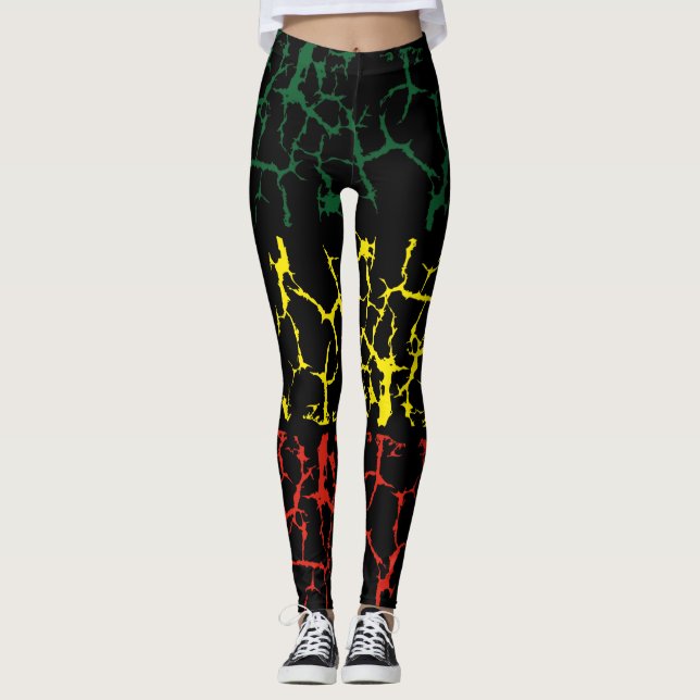 Green Yellow. Red Leggings (Front)