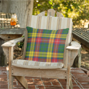 Green Yellow Red Plaid Cushion