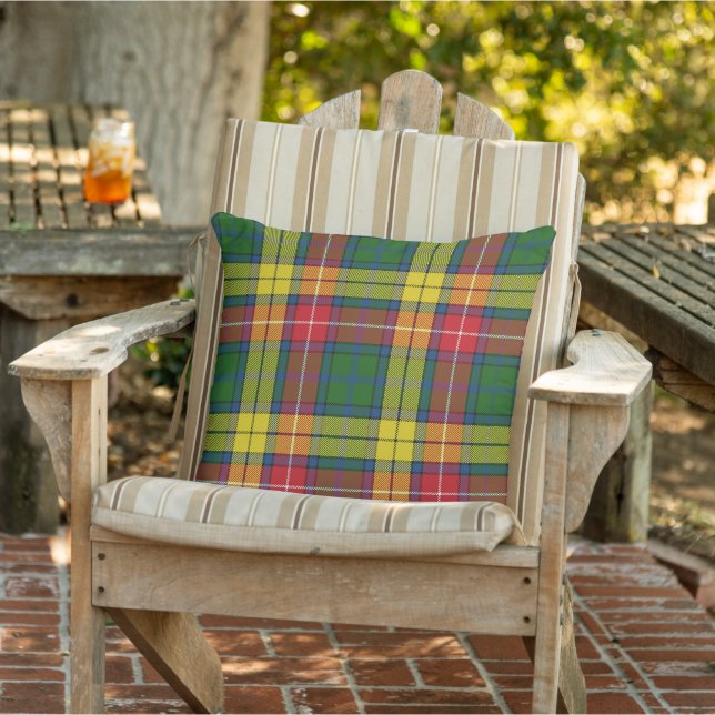 Green Yellow Red Plaid  Cushion (Chair)