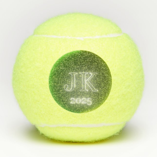 Green Yellow Round Design Tennis Ball (Front)