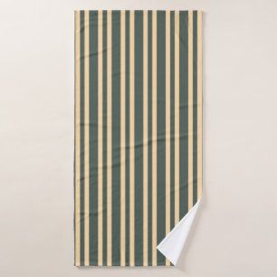 Green Yellow Stripes Pattern Bath Towel