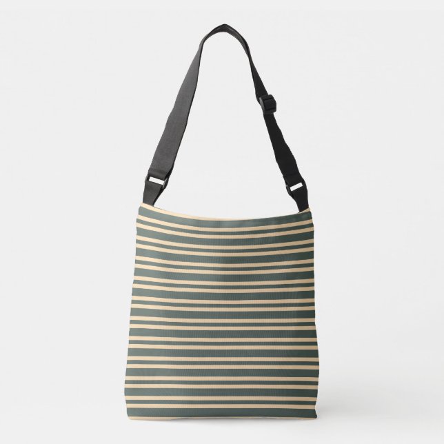 Green Yellow Stripes Pattern Crossbody Bag (Front)