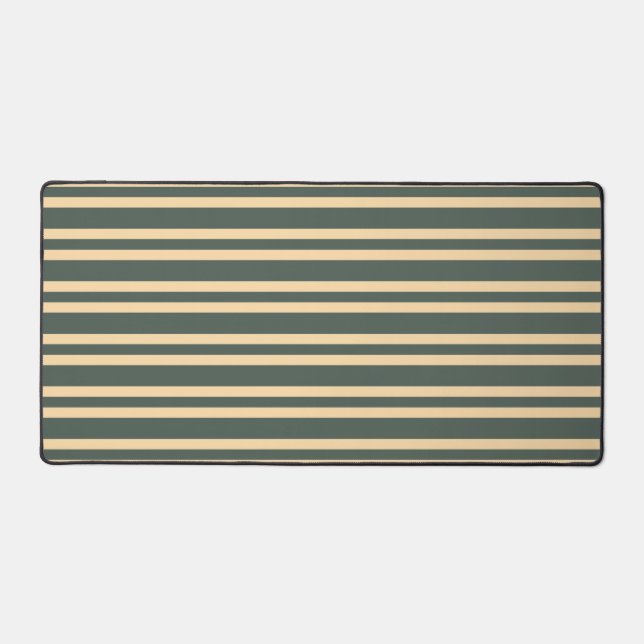 Green Yellow Stripes Pattern Desk Mat (Front)