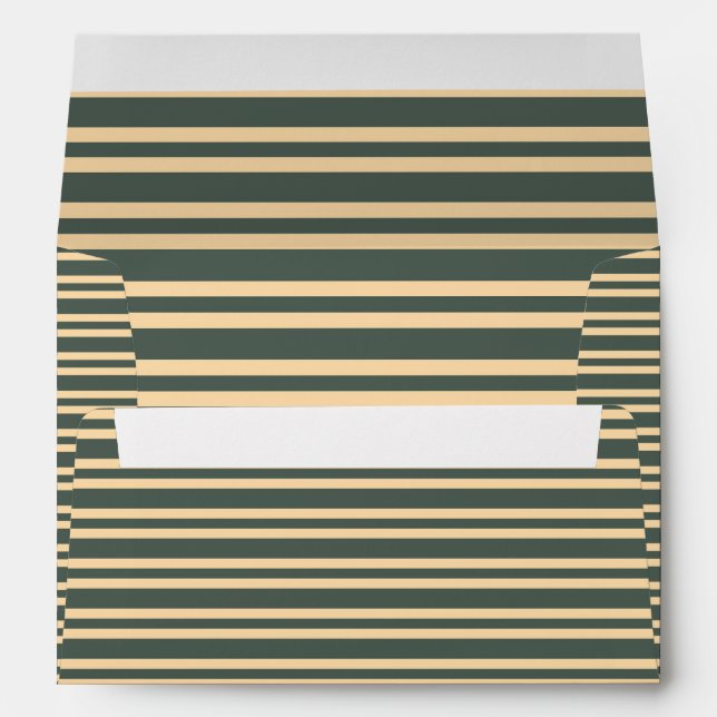 Green Yellow Stripes Pattern Envelope (Back (Bottom))