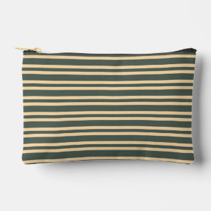 Green Yellow Stripes Pattern Small Accessory Pouch