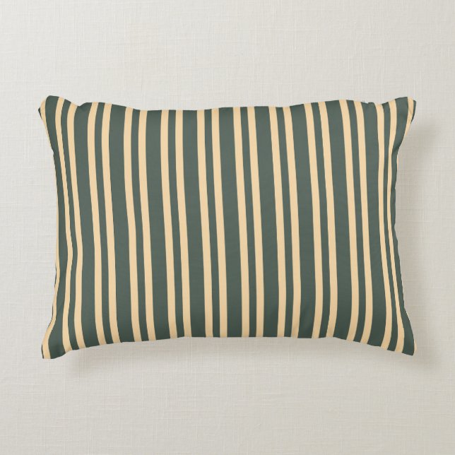 Green Yellow Stripes Seamless Pattern Decorative Cushion (Front)