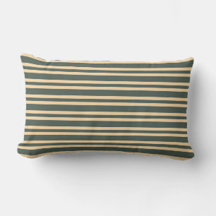 Green Yellow Stripes Seamless Pattern Lumbar Cushion