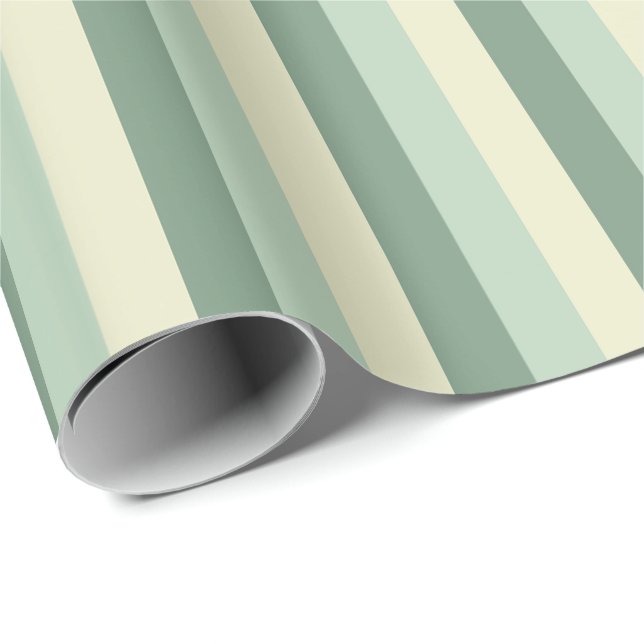 Green & Yellow Stripes Wrapping Paper (Roll Corner)