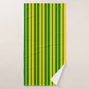 Green Yellow Stylish Stripes Pattern Design Bath Towel