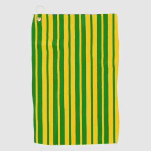Green Yellow Stylish Stripes Pattern Design  Golf Towel