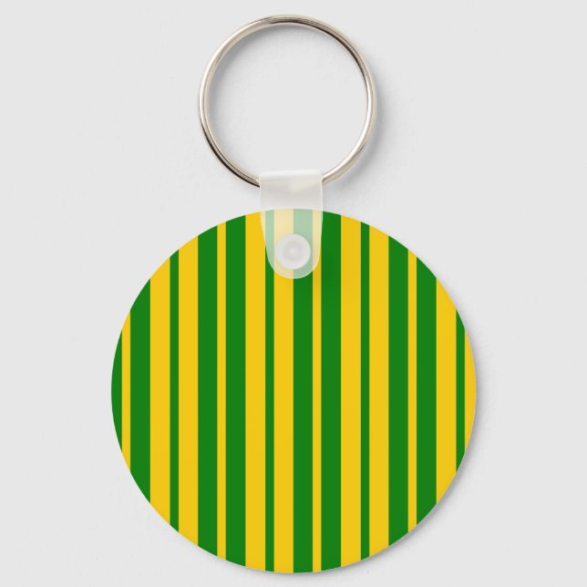 Green Yellow Stylish Stripes Pattern Design  Key Ring (Front)