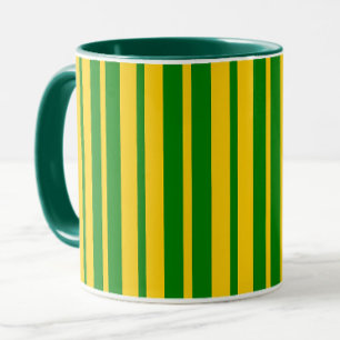 Green Yellow Stylish Stripes Pattern Design Mug