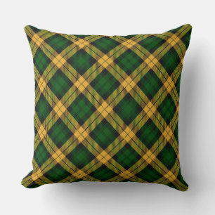 Green Yellow Tartan Plaid Argyle Pattern Cushion