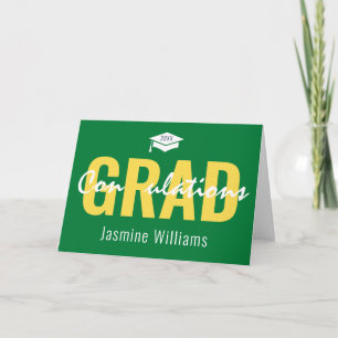 Green Yellow White Congradulations Graduate Card