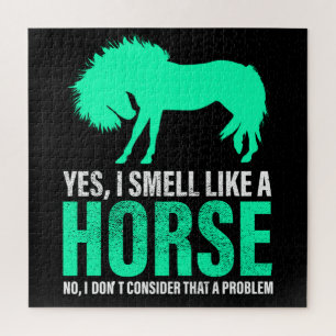 Green Yes I Smell Like A Horse  Jigsaw Puzzle