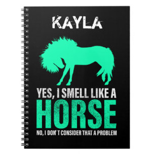 Green Yes I Smell Like A Horse Personalised   Notebook