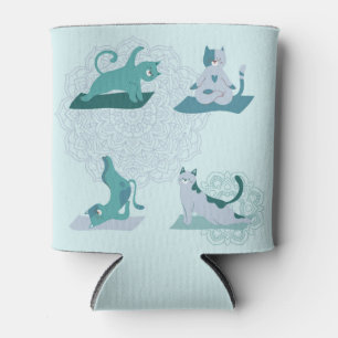 Green Yoga Cats Can Cooler