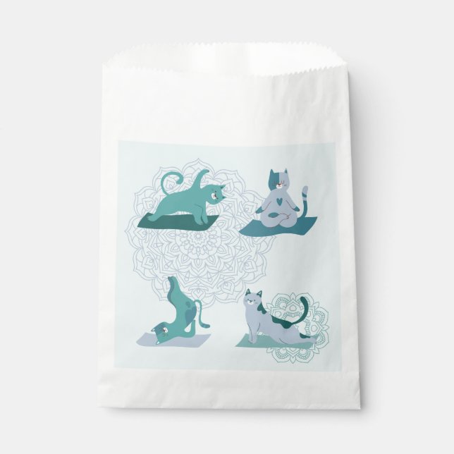 Green Yoga Cats Favour Bag (Front)