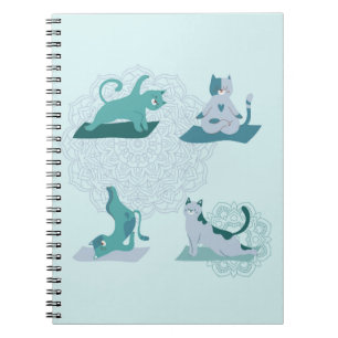 Green Yoga Cats Notebook
