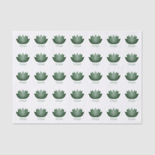 Green Yoga Lotus Flower Tissue Paper