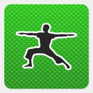 Green Yoga Square Sticker