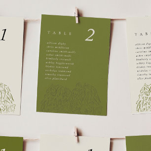 Green Yosemite National Park Wedding Table Cards