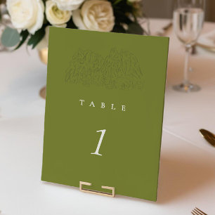 Green Yosemite Park Mountain Wedding Table Number