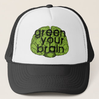 Green your brain trucker hat