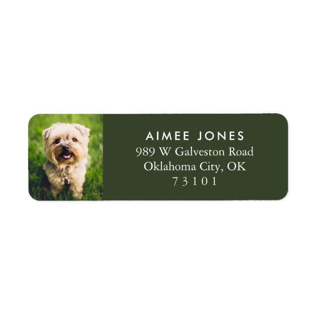Green Your Pet's Photo Custom Return Address Label (Front)