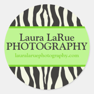 Green Zebra Classic Round Sticker