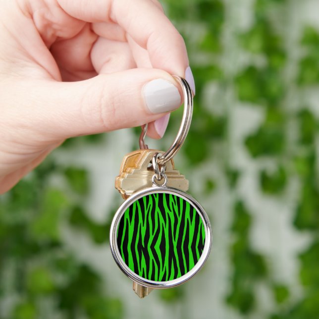 Green Zebra Key Ring (Hand)