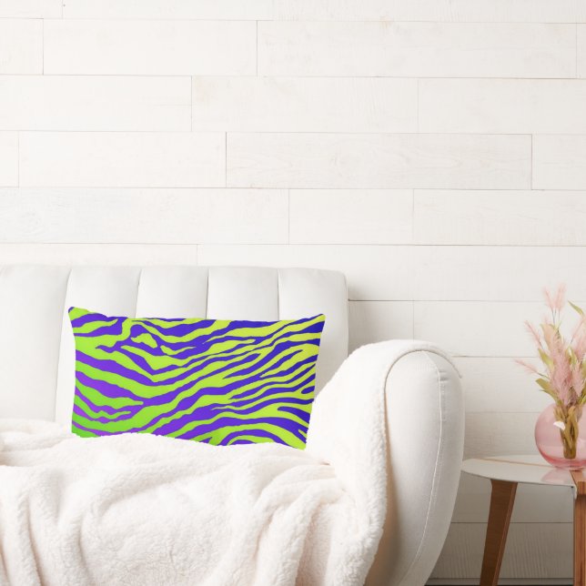 Green Zebra Lumbar Cushion (Couch)
